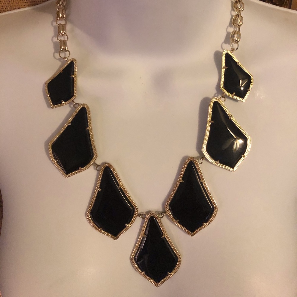 Kendra Scott Black & Gold Alex Necklace